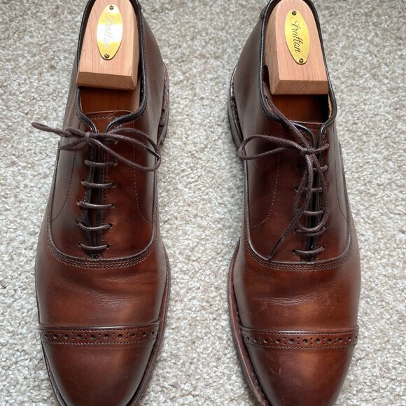 Allen Edmonds Fifth Avenue Mens Cap Toe Oxford Dress Shoes 9.5 D Brown Leather main image 5